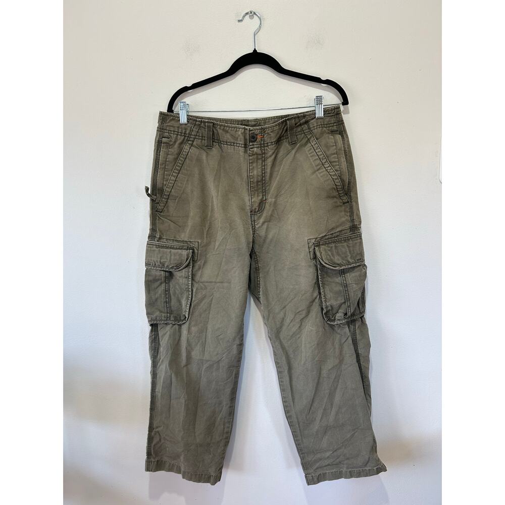 Vintage LL Bean green cargo pants mens 34x29 cotton outdoors work